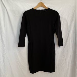 Uniqlo Black Ponte 3/4 Sleeve Shift Dress